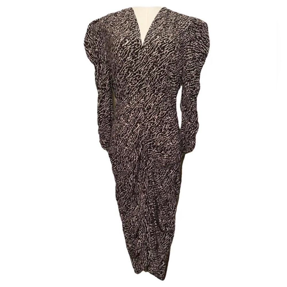 Isabel Marant Black and White Long Sleeve Dress